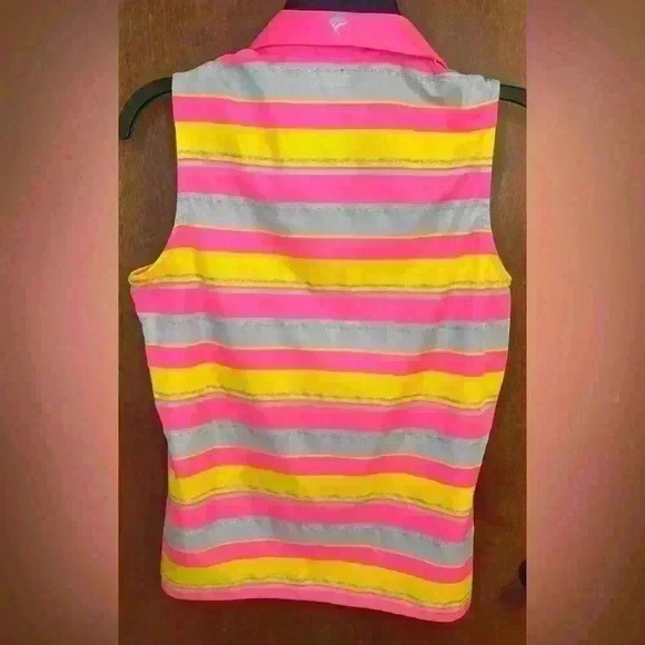 Golf America Women’s sleeveless striped golf tank top - Picture 3 of 3
